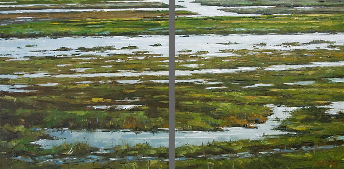 241-Komposition-Deichvorland-Hamburger-Hallig-2013-Oel-Lw-2x60x60cm