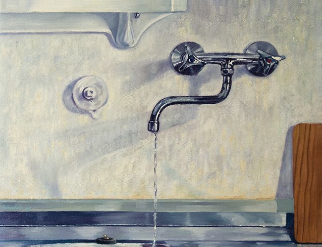 001-Wasserhahn-I-1988-Oel-Lw-50x65cm