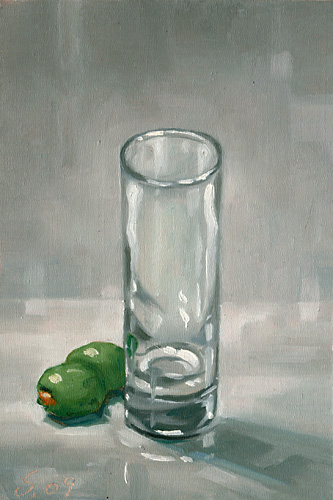 008-Schnapsglas-mit-Oliven-2009-Oel-Holz-15x10cm