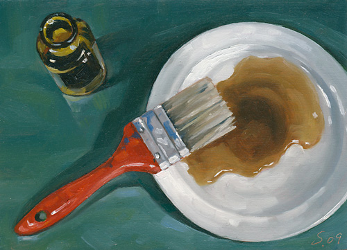 016-Der-rote-Pinsel-2009-Oel-Holz-13x18cm