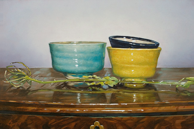041-Schaelchen-mit-Distel-2011-Oel-Holz-20x30cm