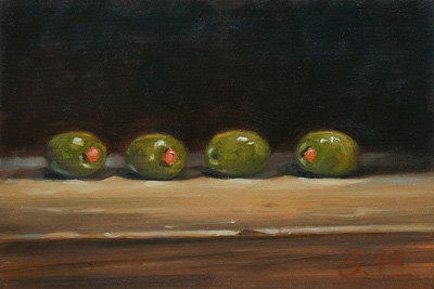 068-Gefuellte-Oliven-2012-Oel-Holz-10x15cm