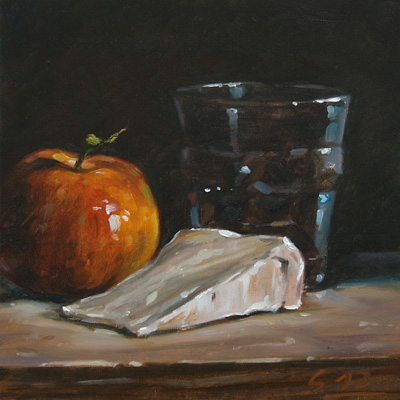 075-Kleines-Menue-2012-Oel-Holz-15x15cm