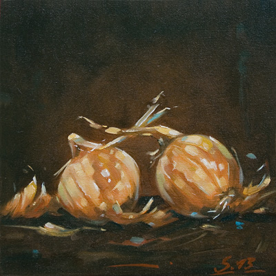 082-Zwei-Zwiebeln-2013-Oel-Holz-15x15cm