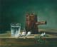 024-Verre-d-eau-et-cafetiere-nach-Chardin-2010-Oel-Holz-12.5x15cm