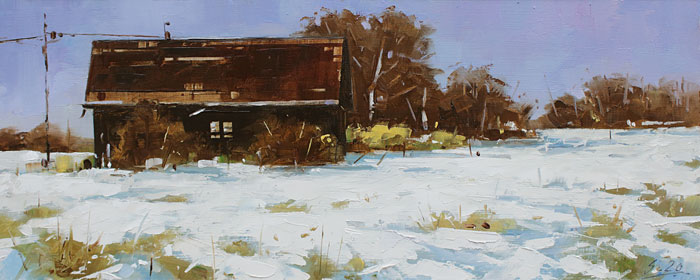 076-Winterstimmung-VI-2020-Oel-Holz-18x45cm