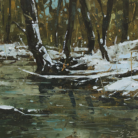 094-Am-Bach-I-2020-Oel-Holz-18x18cm