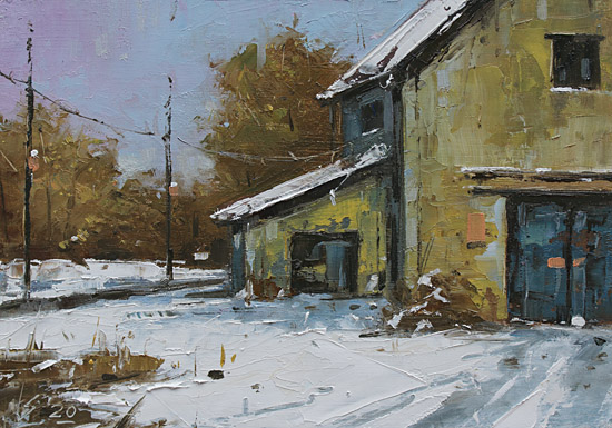 138-Altes-Gebaeude-2020-Oel-Kt-14x20cm