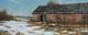 080-Alte-Scheune-im-Winter-III-2020-Oel-Holz-18x45cm