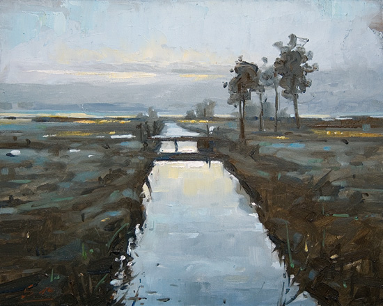 001-Torfgraben-Worpswede-2014-Oel-Holz-24x30cm