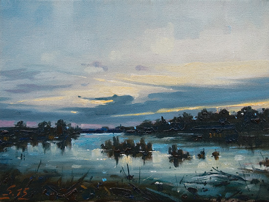 030-Abends-bei-Worpswede-2015-Oel-Lw-18x24cm