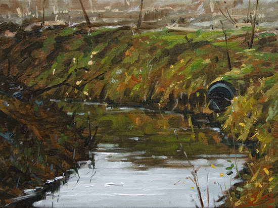 035-Wassergraben-bei-Worpswede-2015-Oel-Lw-18x24cm